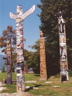 Totem poles in Stanley Park